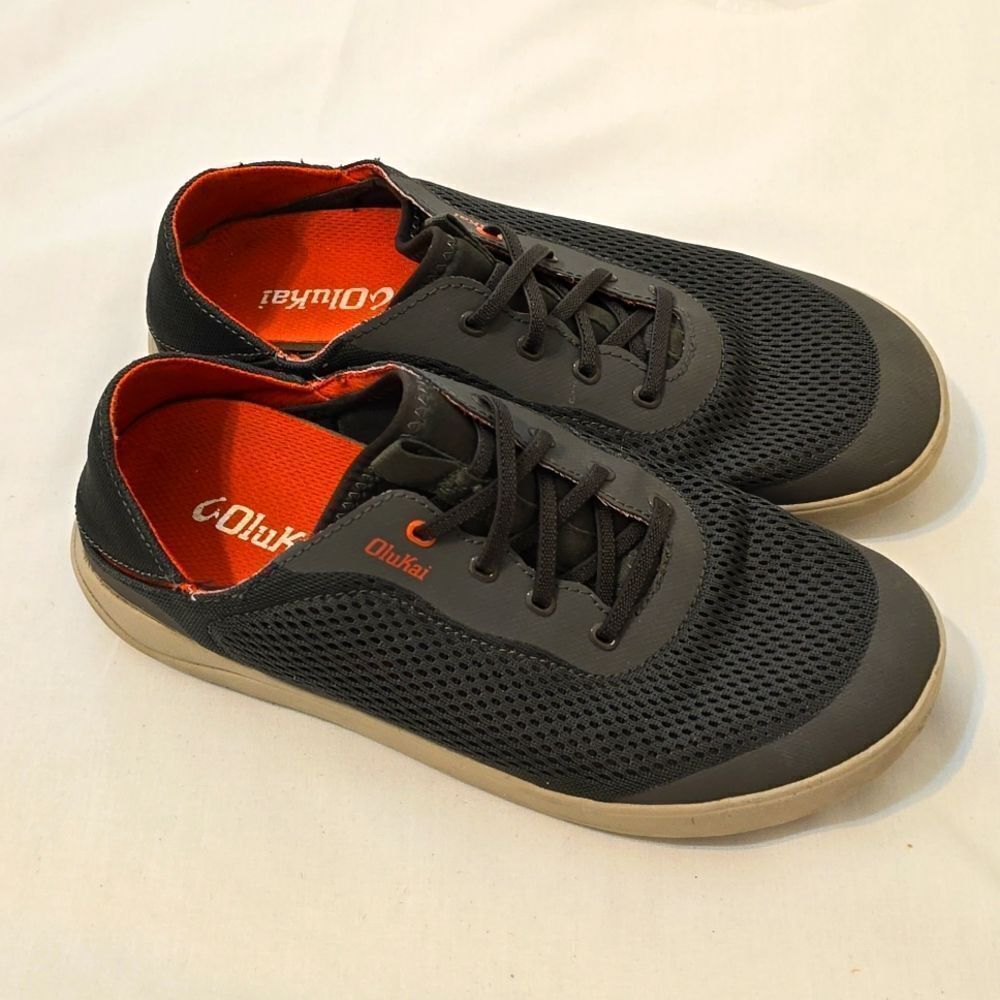 Olukai Moku Pae Charcoal Slip Ons Size 41 (9)
